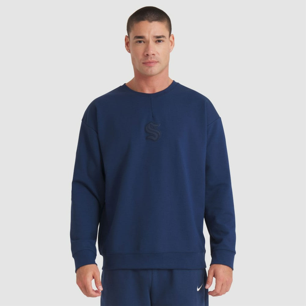 Seattle Kraken Fanatics Authentic Pro Road Tri-Blend Sweatshirt - Deep Sea Blue - NHL