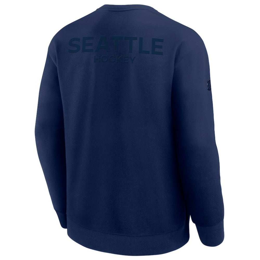 Seattle Kraken Fanatics Authentic Pro Road Tri-Blend Sweatshirt - Deep Sea Blue - NHL
