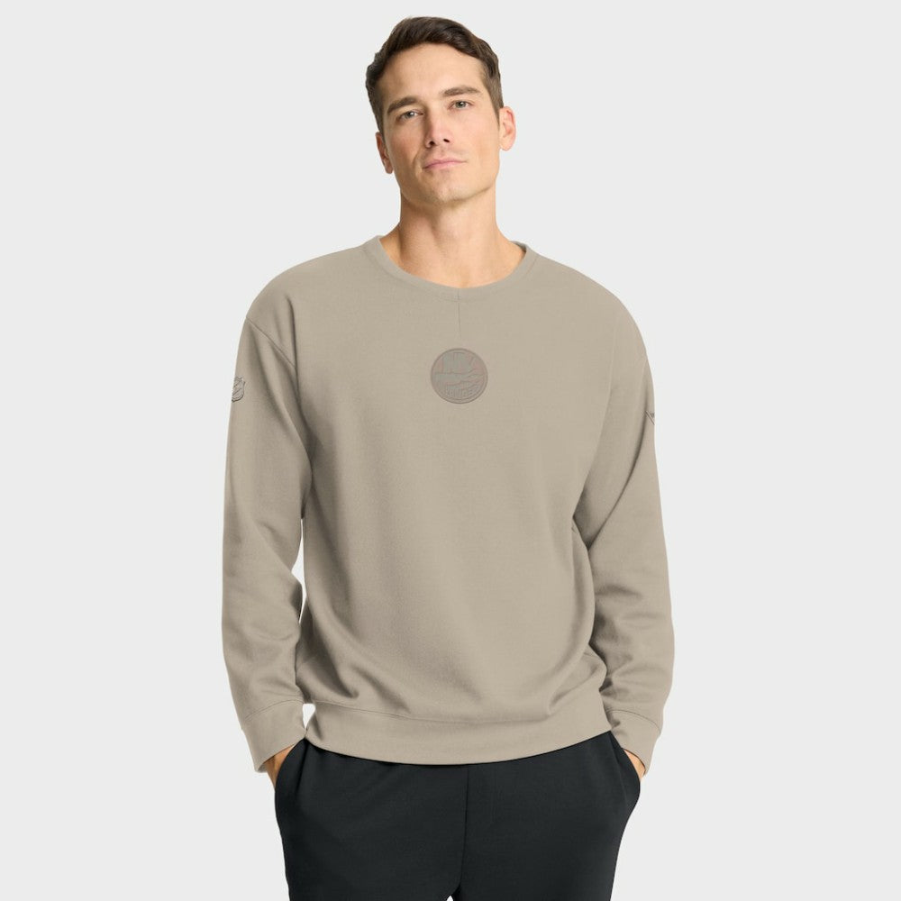 New York Islanders Fanatics Authentic Pro Road Tri-Blend Sweatshirt - Tan - NHL