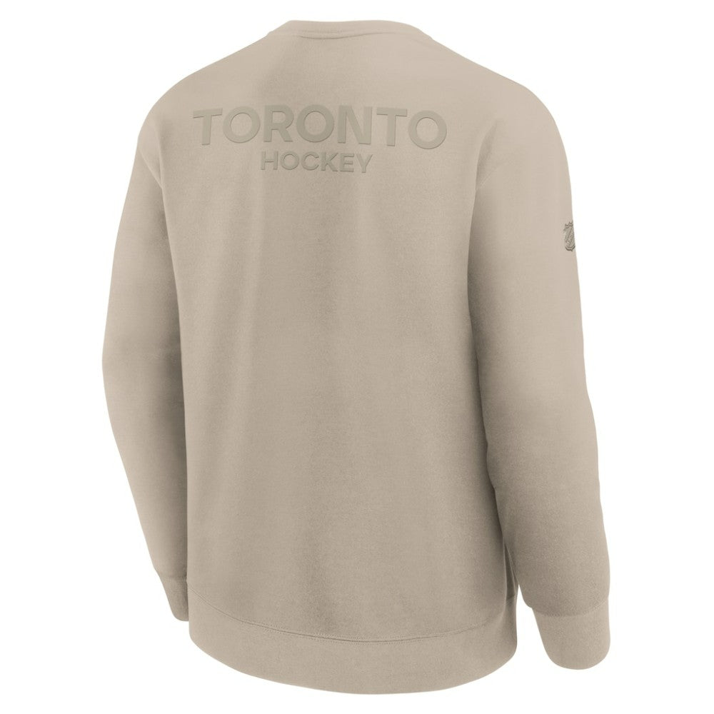 Toronto Maple Leafs Fanatics Authentic Pro Road Tri-Blend Sweatshirt - Tan - NHL