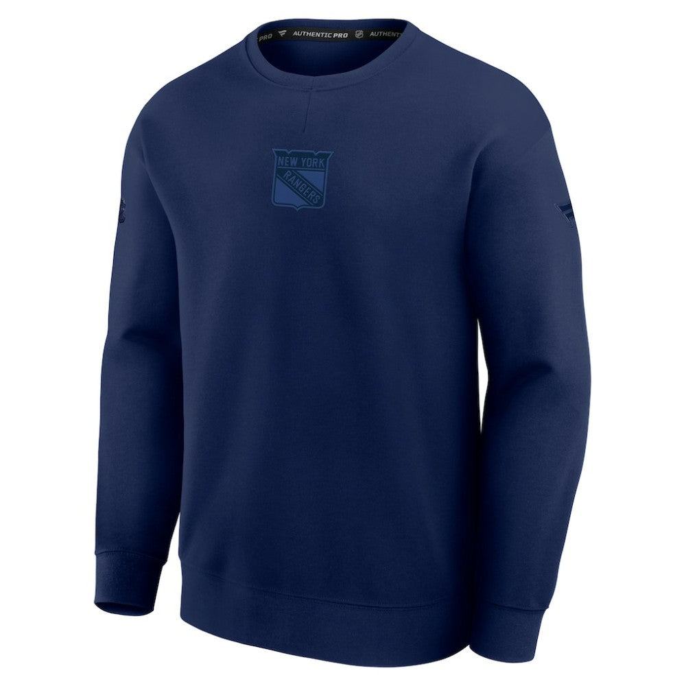 New York Rangers Fanatics Authentic Pro Road Tri-Blend Sweatshirt - Navy - NHL