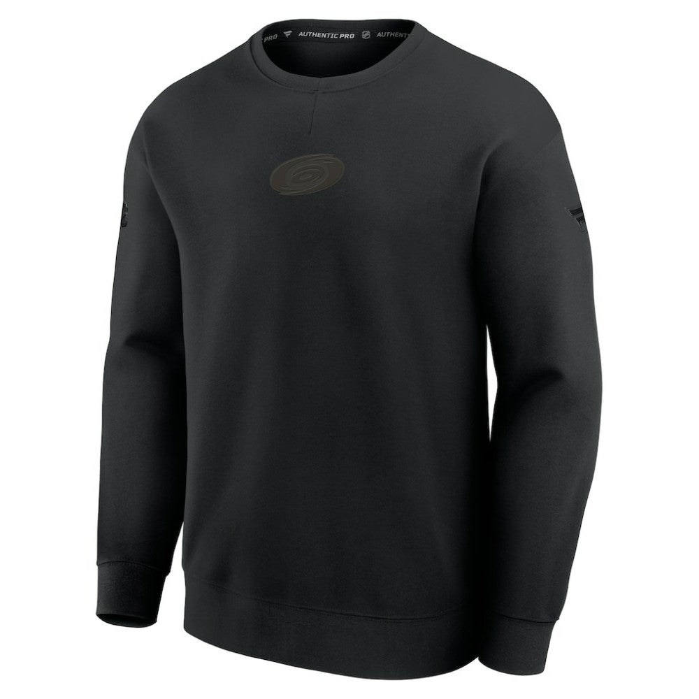 Carolina Hurricanes Fanatics Authentic Pro Road Tri-Blend Sweatshirt - Black - NHL