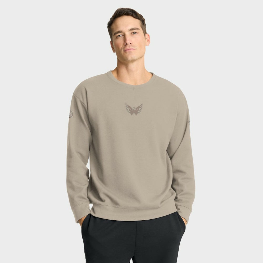Washington Capitals Fanatics Authentic Pro Road Tri-Blend Sweatshirt - Tan - NHL