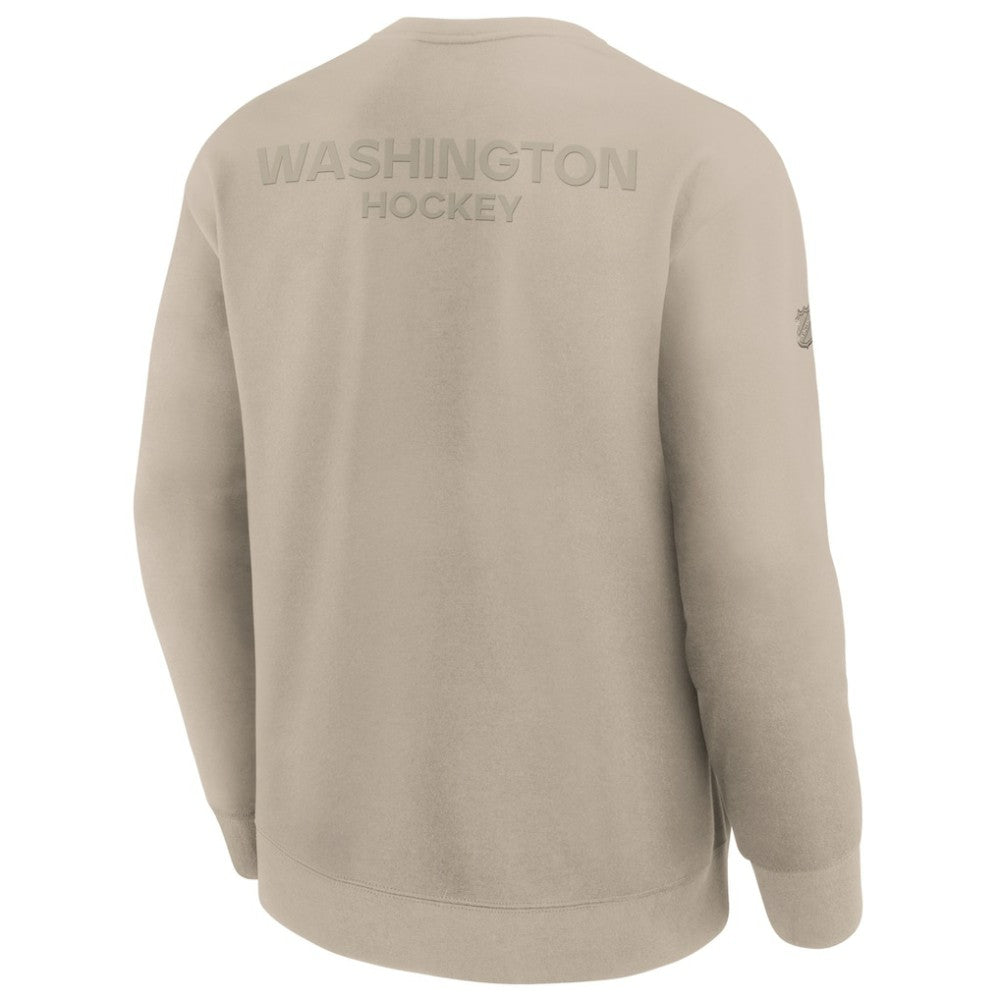 Washington Capitals Fanatics Authentic Pro Road Tri-Blend Sweatshirt - Tan - NHL