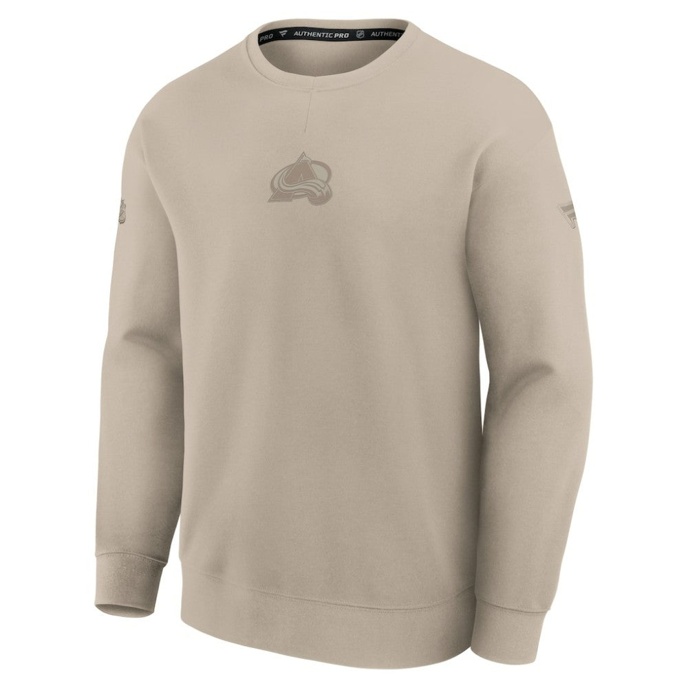 Colorado Avalanche Fanatics Authentic Pro Road Tri-Blend Sweatshirt - Tan - NHL