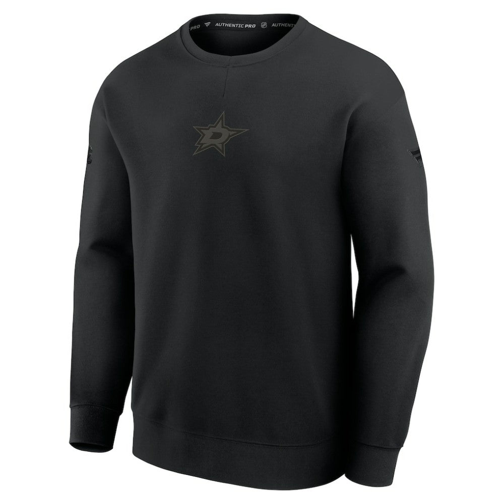 Dallas Stars Fanatics Authentic Pro Road Tri-Blend Sweatshirt - Black - NHL