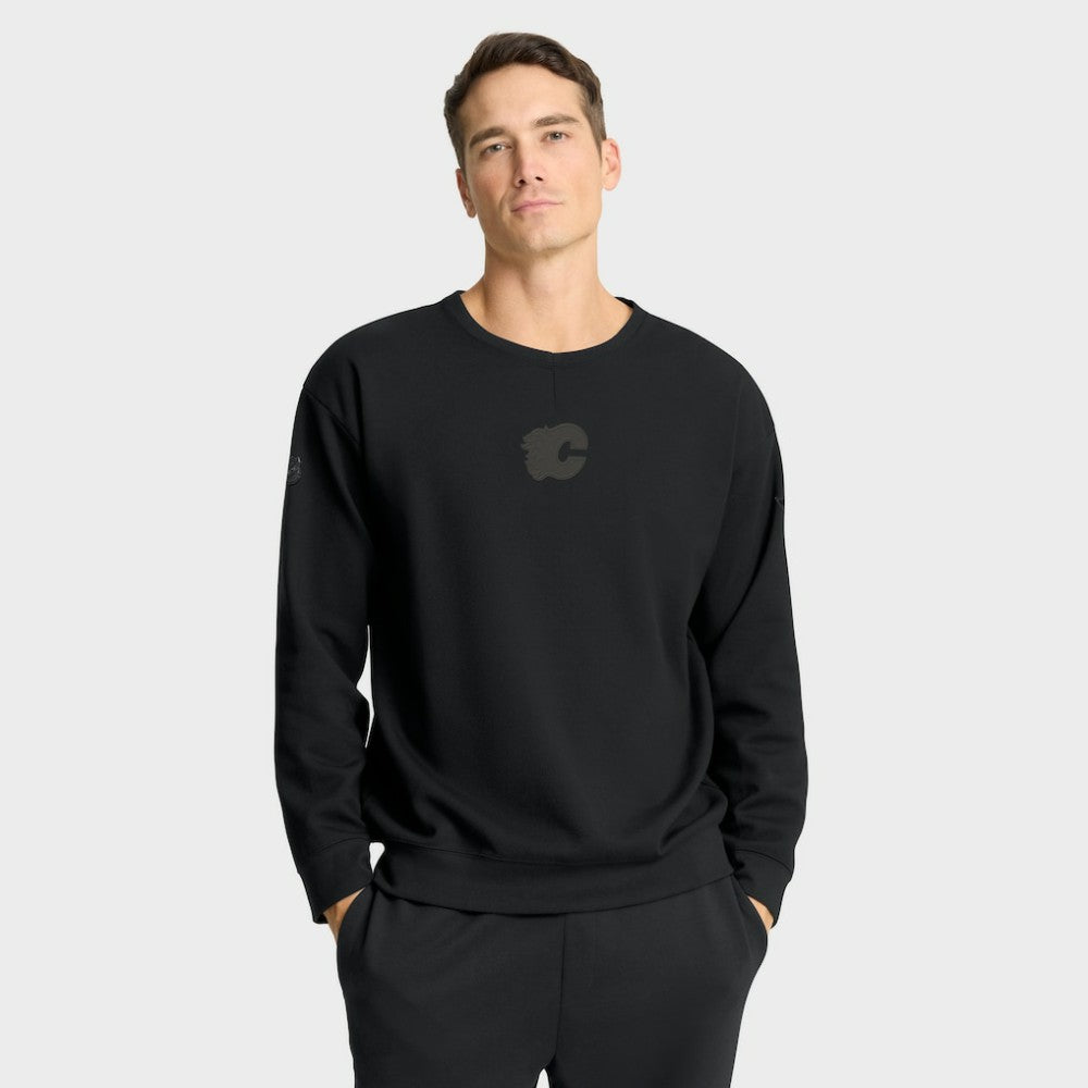 Calgary Flames Fanatics Authentic Pro Road Tri-Blend Sweatshirt - Black - NHL