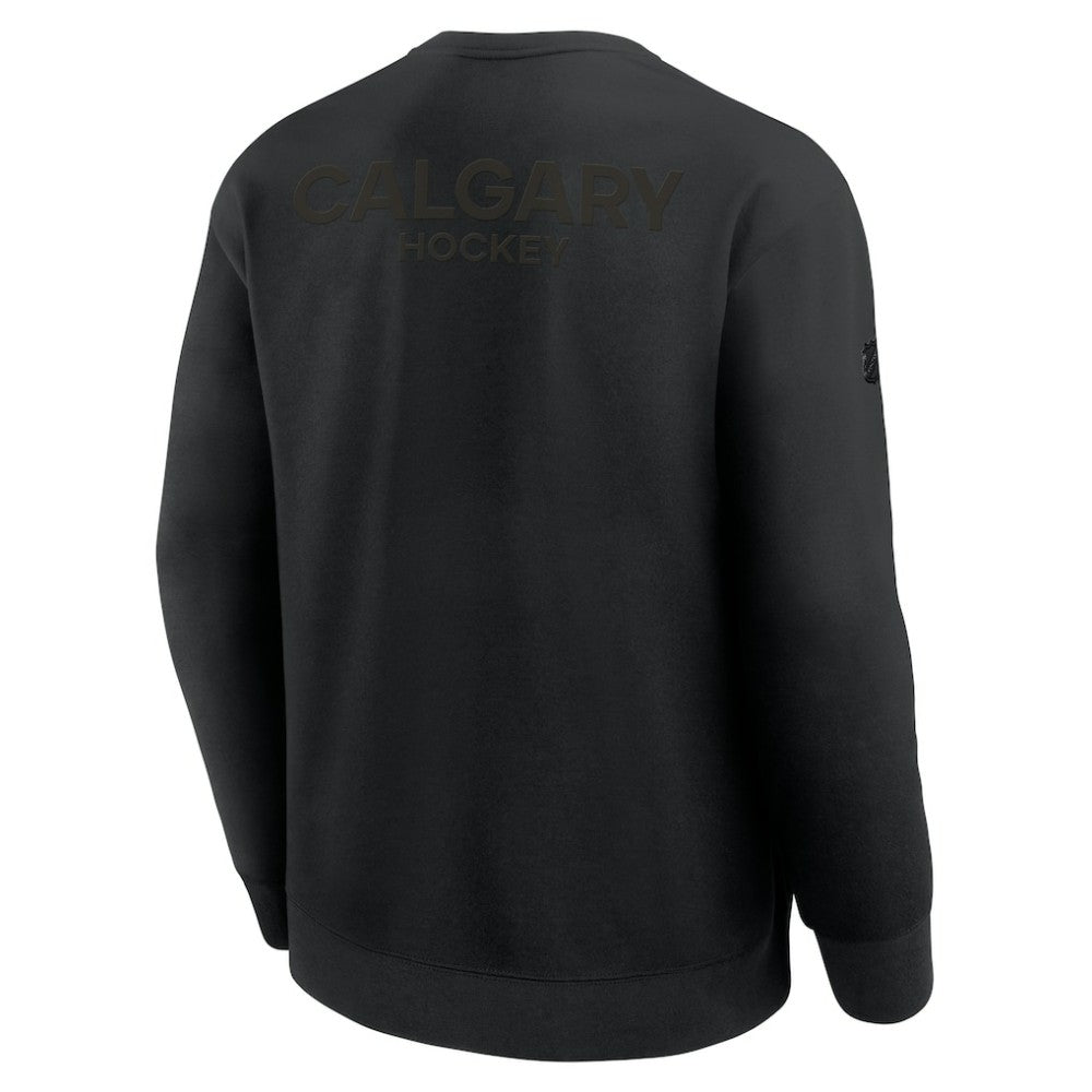Calgary Flames Fanatics Authentic Pro Road Tri-Blend Sweatshirt - Black - NHL