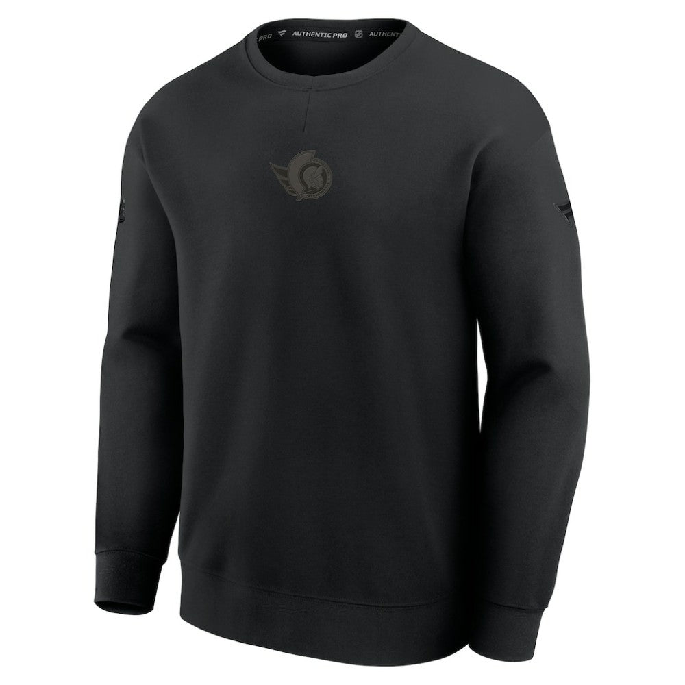 Ottawa Senators Fanatics Authentic Pro Road Tri-Blend Sweatshirt - Black - NHL