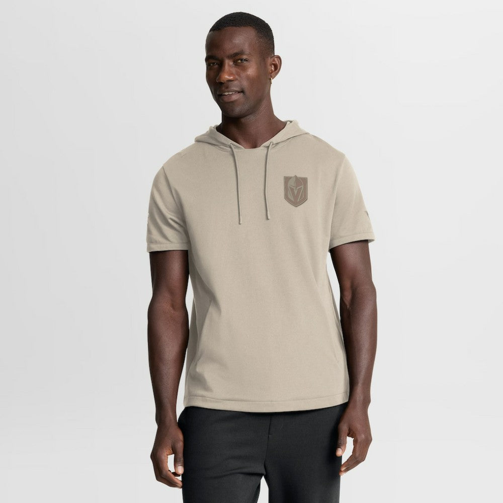 Vegas Golden Knights Fanatics Authentic Pro Road Short Sleeve Hoodie - Tan - NHL