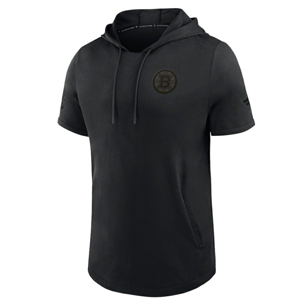 Boston Bruins Fanatics Authentic Pro Road Short Sleeve Hoodie - Black - NHL