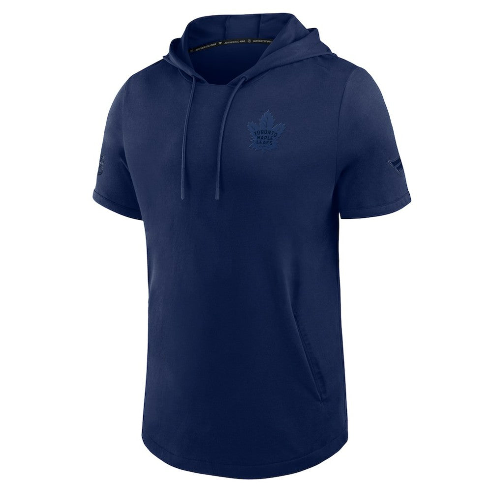 Toronto Maple Leafs Fanatics Authentic Pro Road Short Sleeve Hoodie - Navy - NHL