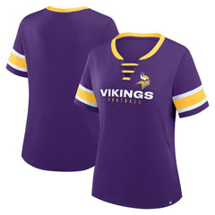 Minnesota Vikings Women's Redzone Draw Play Athena Lace-Up T-Shirt Purple | Fanatics
