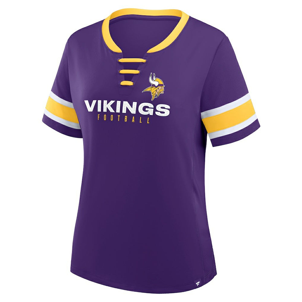 Minnesota Vikings Women's Redzone Draw Play Athena Lace-Up T-Shirt Purple | Fanatics