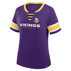 Minnesota Vikings Women's Redzone Draw Play Athena Lace-Up T-Shirt Purple | Fanatics
