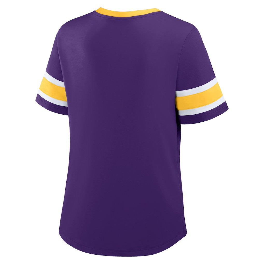 Minnesota Vikings Women's Redzone Draw Play Athena Lace-Up T-Shirt Purple | Fanatics