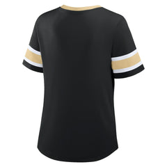 New Orleans Saints Women's Redzone Draw Play Athena Lace-Up T-Shirt Black | Fanatics