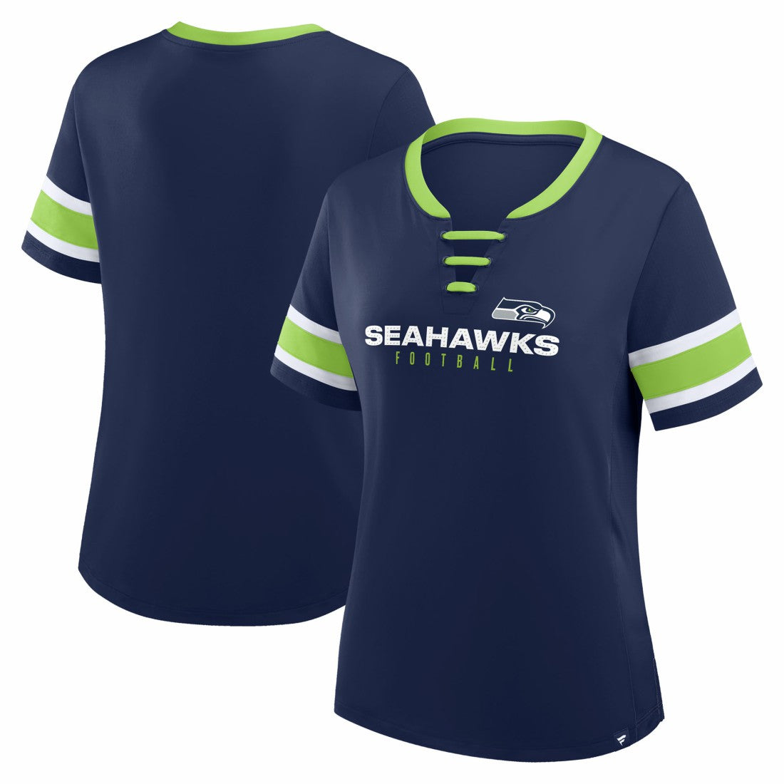 Seattle Seahawks Women's Redzone Draw Play Athena Lace-Up T-Shirt College Navy | Fanatics
