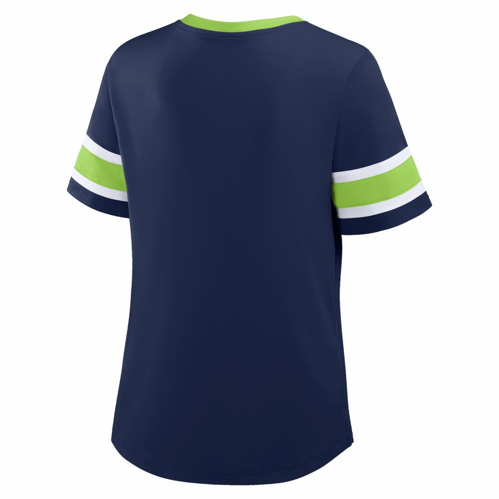 Seattle Seahawks Women's Redzone Draw Play Athena Lace-Up T-Shirt College Navy | Fanatics
