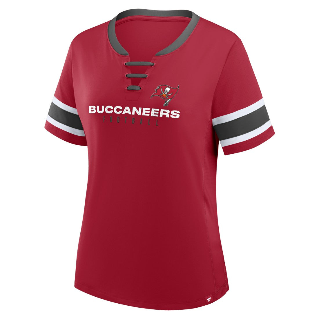 Tampa Bay Buccaneers Women's Redzone Draw Play Athena Lace-Up T-Shirt Red | Fanatics
