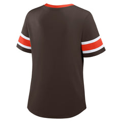 Cleveland Browns Women's Redzone Draw Play Athena Lace-Up T-Shirt Brown | Fanatics