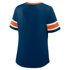Chicago Bears Women's Redzone Draw Play Athena Lace-Up T-Shirt Navy | Fanatics