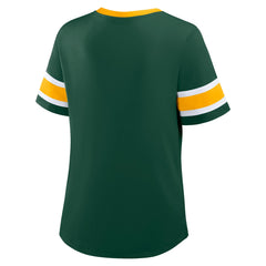 Green Bay Packers Women's Redzone Draw Play Athena Lace-Up T-Shirt Green | Fanatics