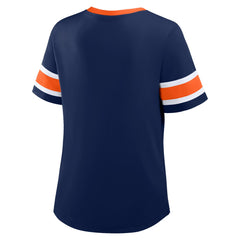 Denver Broncos Women's Redzone Draw Play Athena Lace-Up T-Shirt Navy | Fanatics