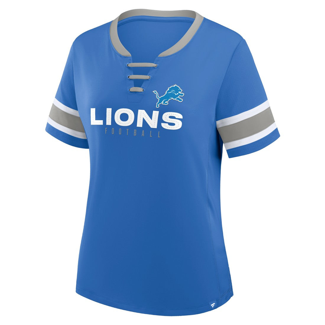 Detroit Lions Women's Redzone Draw Play Athena Lace-Up T-Shirt Blue | Fanatics