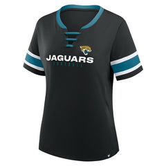 Jacksonville Jaguars Women's Redzone Draw Play Athena Lace-Up T-Shirt Black | Fanatics