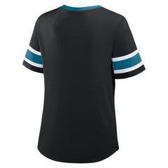 Jacksonville Jaguars Women's Redzone Draw Play Athena Lace-Up T-Shirt Black | Fanatics