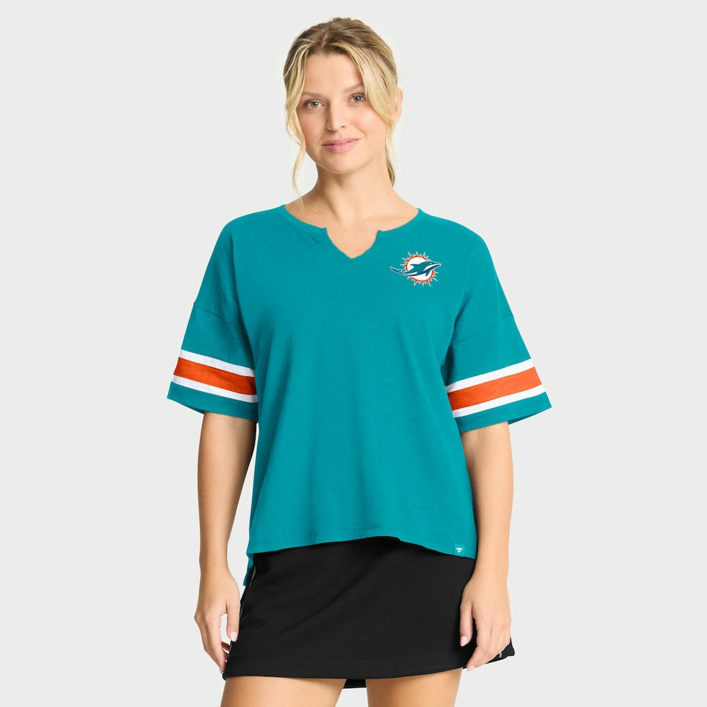 Miami Dolphins Women's Redzone Curl Route T-Shirt Aqua | Fanatics