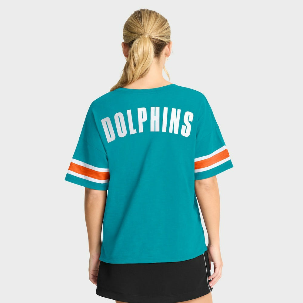 Miami Dolphins Women's Redzone Curl Route T-Shirt Aqua | Fanatics