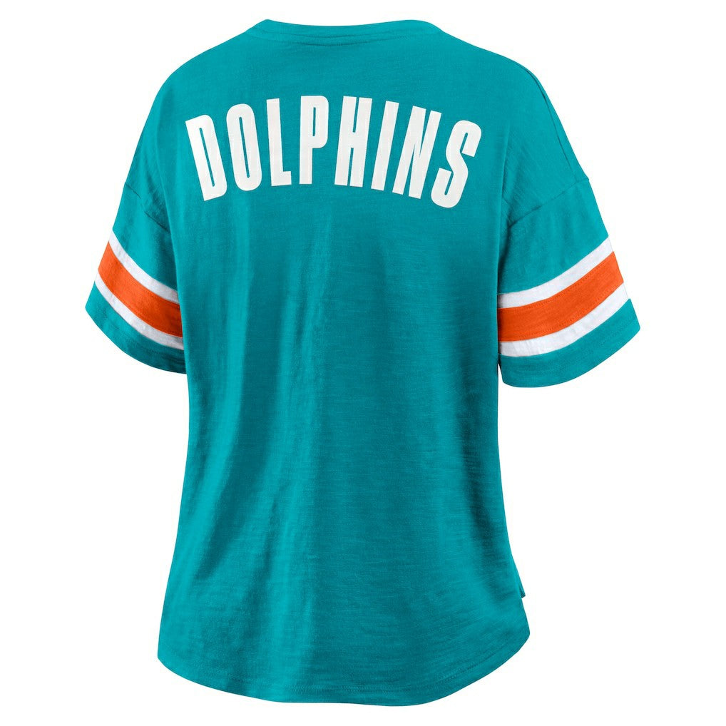 Miami Dolphins Women's Redzone Curl Route T-Shirt Aqua | Fanatics