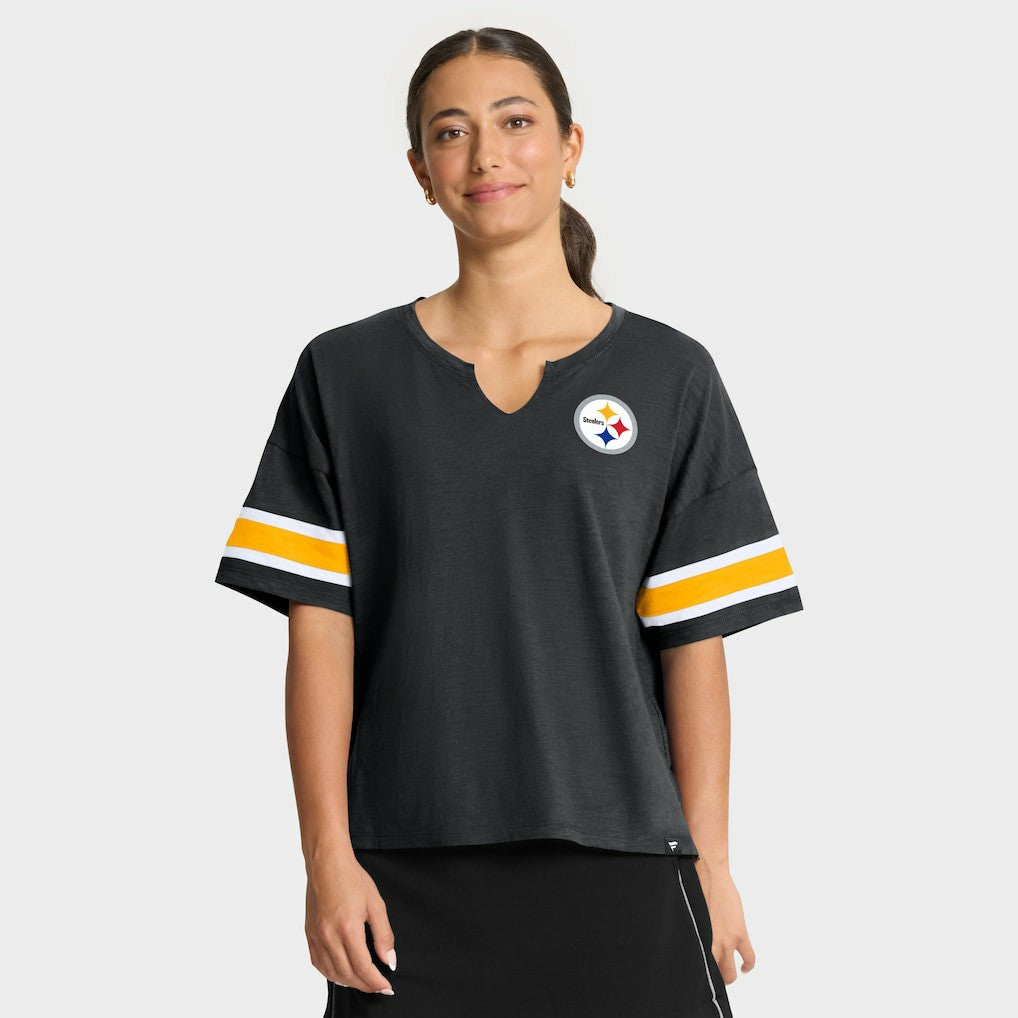 Pittsburgh Steelers Women's Redzone Curl Route T-Shirt Black | Fanatics