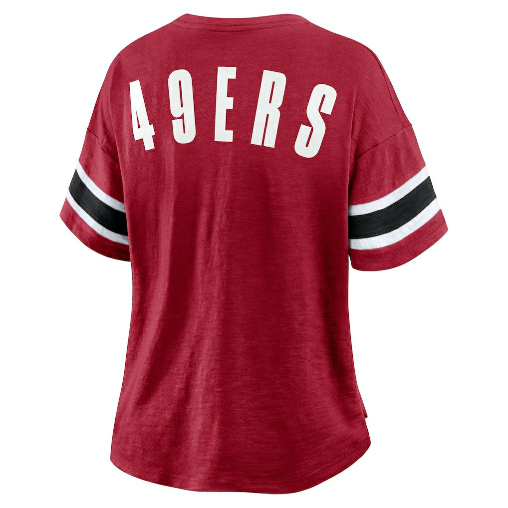 San Francisco 49ers Women's Redzone Curl Route T-Shirt Scarlet | Fanatics