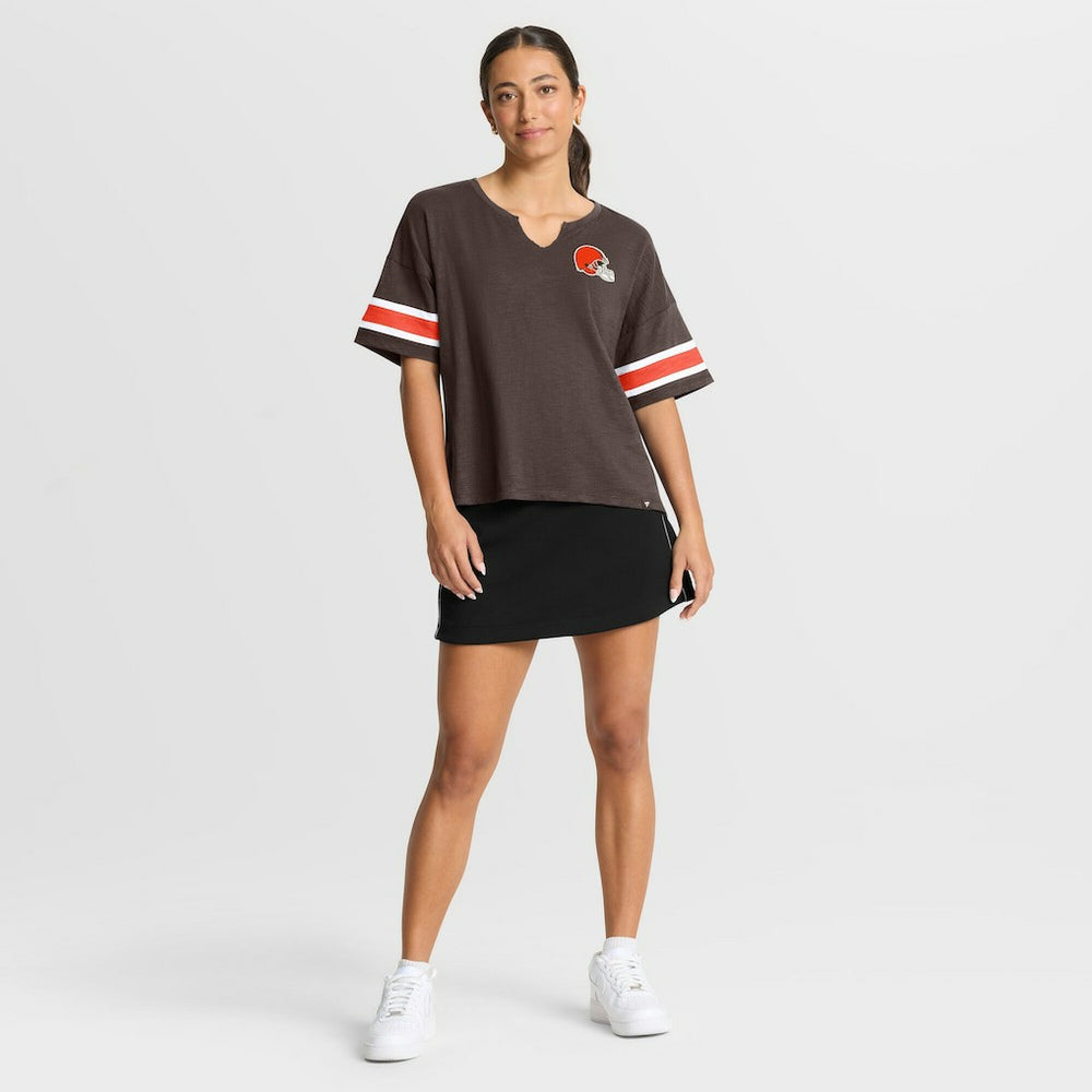 Cleveland Browns Women's Redzone Curl Route T-Shirt Brown | Fanatics