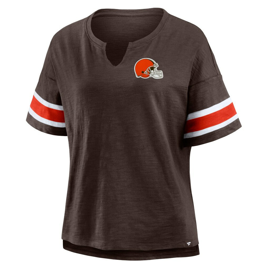 Cleveland Browns Women's Redzone Curl Route T-Shirt Brown | Fanatics