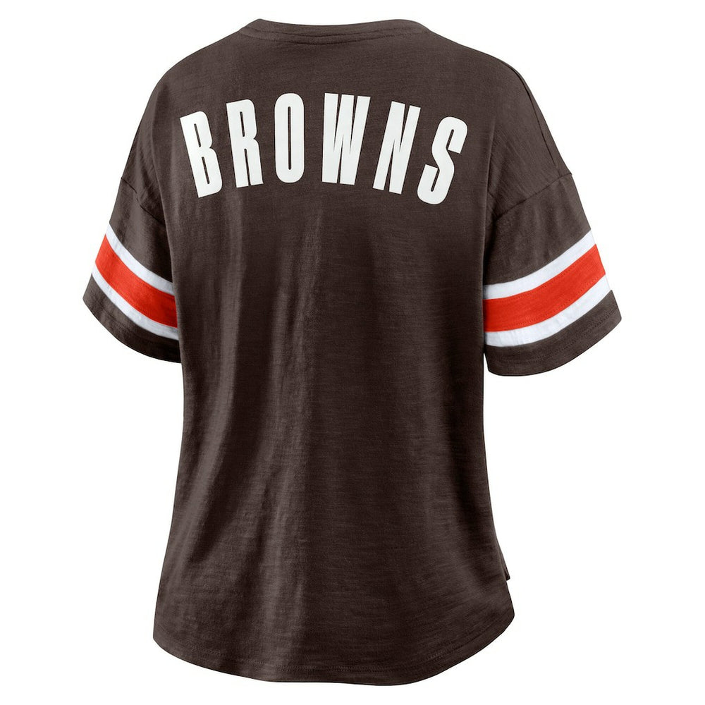 Cleveland Browns Women's Redzone Curl Route T-Shirt Brown | Fanatics