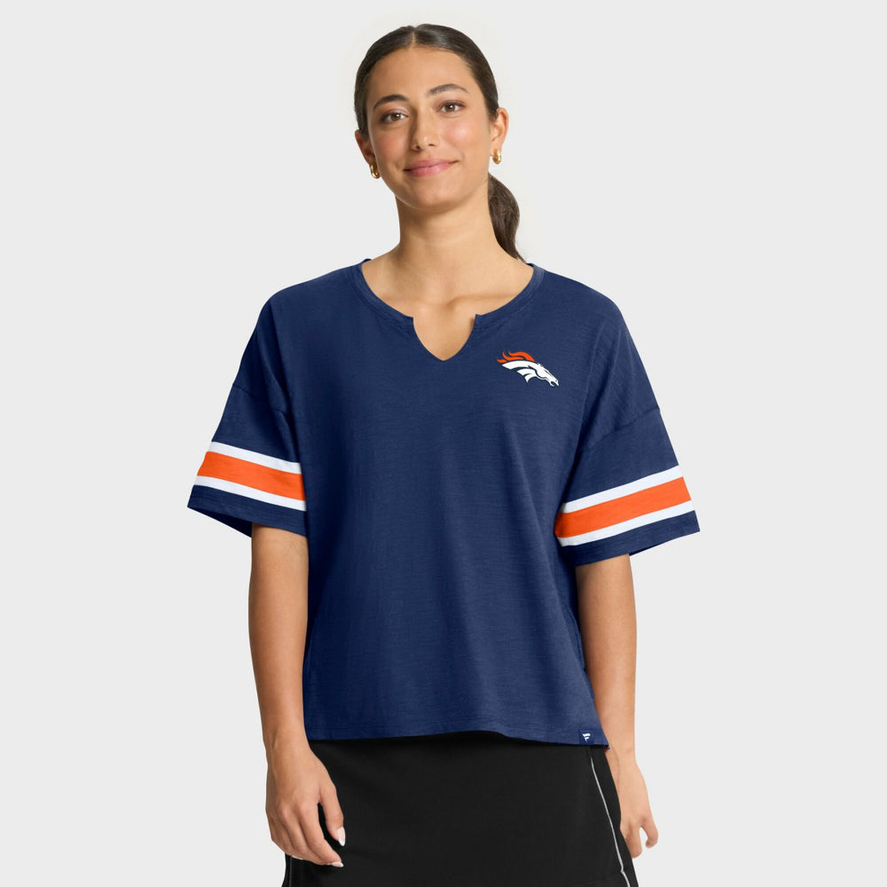 Denver Broncos Women's Redzone Curl Route T-Shirt Navy | Fanatics