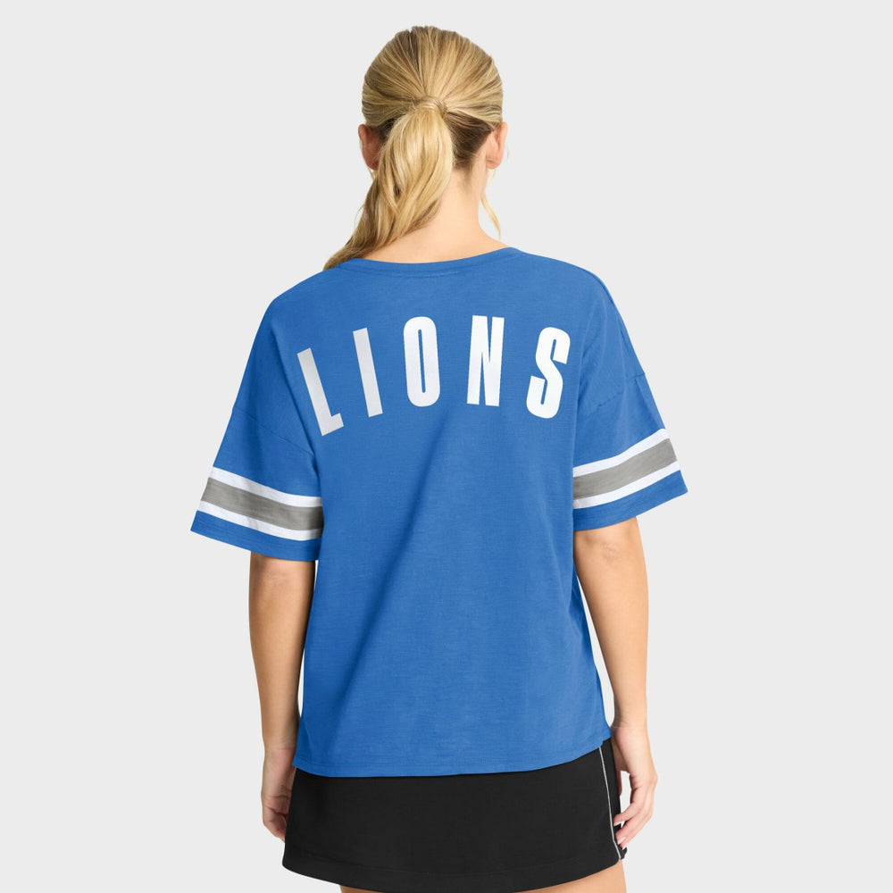 Detroit Lions Women's Redzone Curl Route T-Shirt Blue | Fanatics