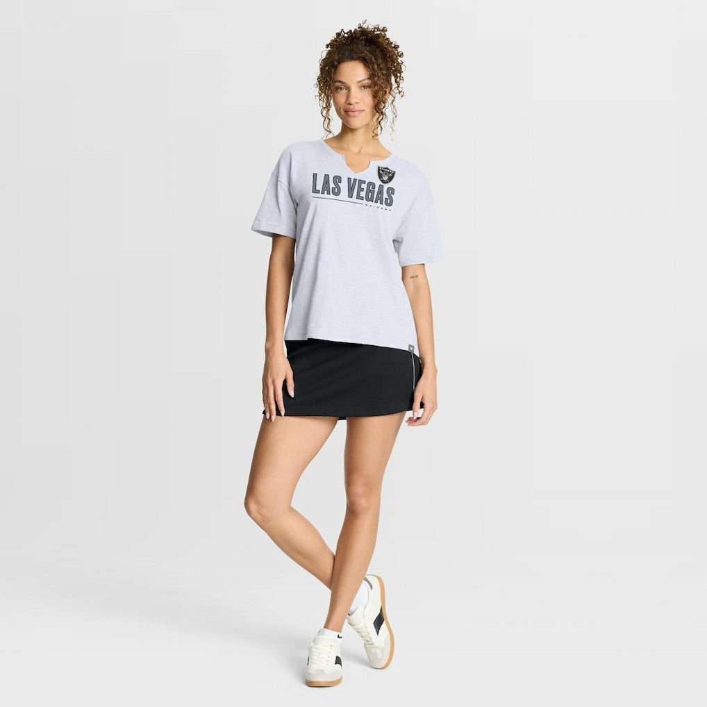 Las Vegas Raiders Women's Redzone Slub Boxy T-Shirt White | Fanatics