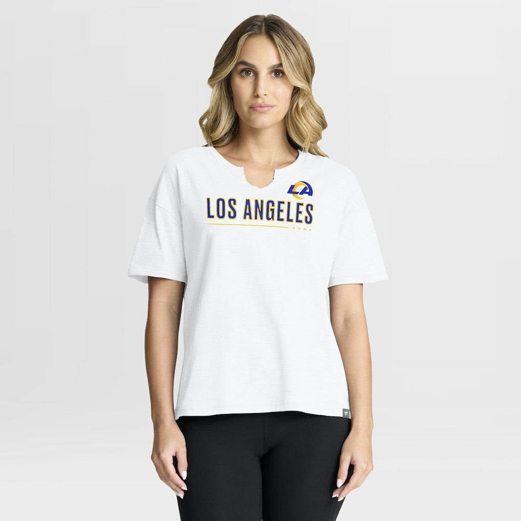 Los Angeles Rams Women's Redzone Slub Boxy T-Shirt White | Fanatics