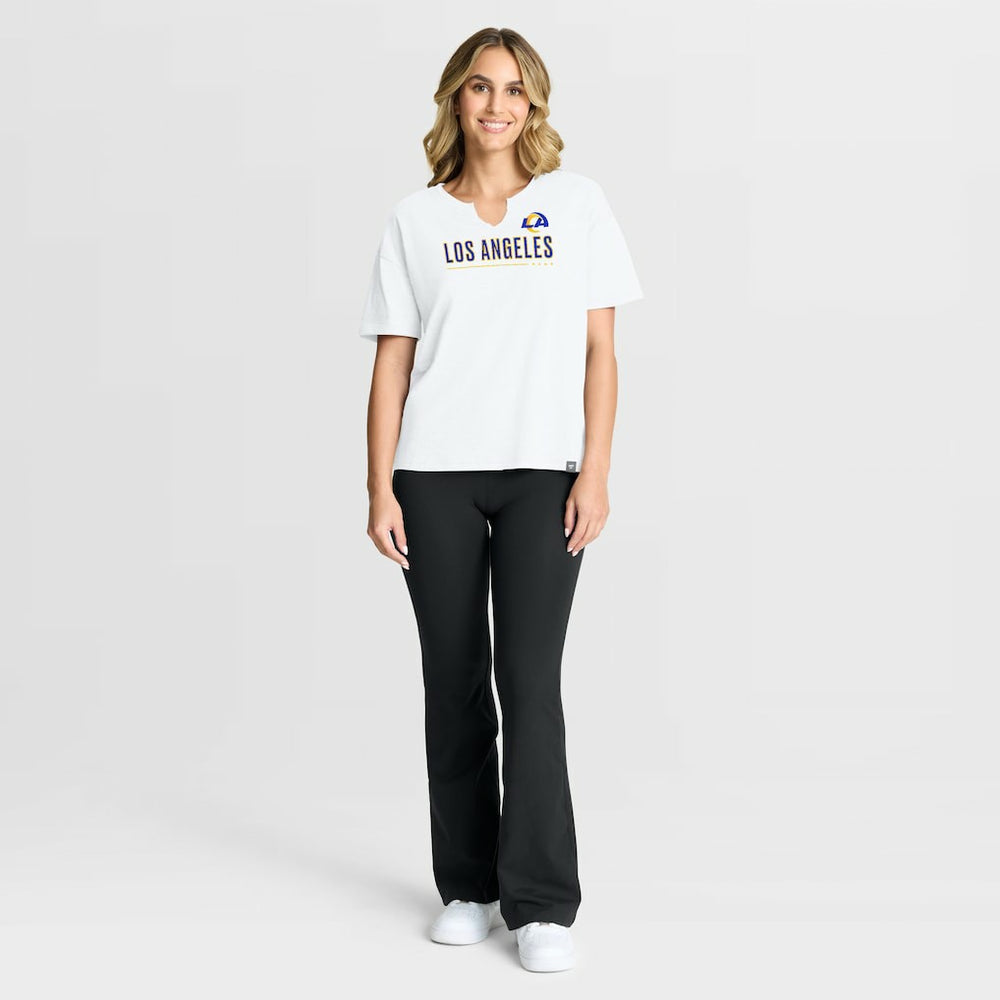 Los Angeles Rams Women's Redzone Slub Boxy T-Shirt White | Fanatics