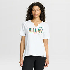 Miami Dolphins Women's Redzone Slub Boxy T-Shirt White | Fanatics