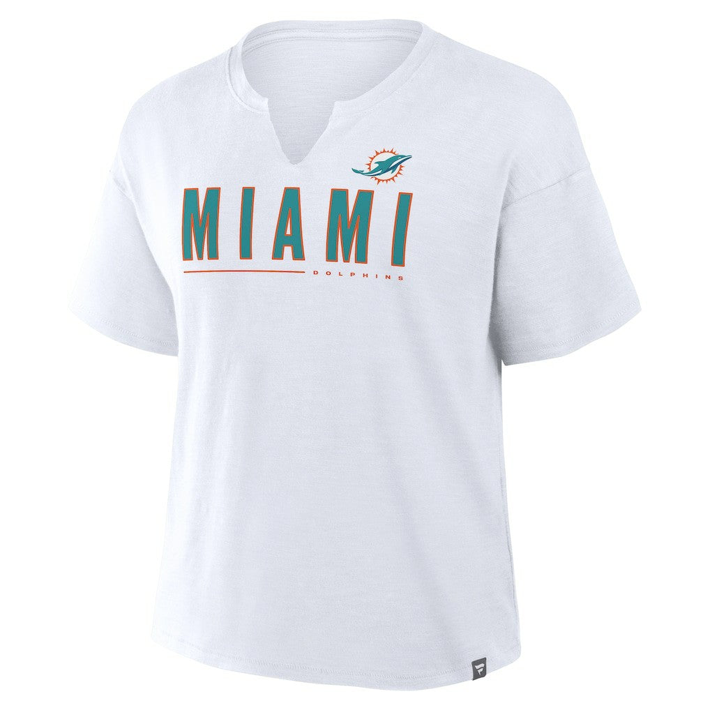 Miami Dolphins Women's Redzone Slub Boxy T-Shirt White | Fanatics