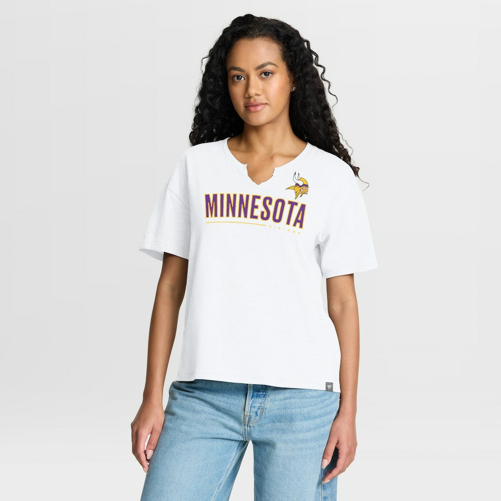 Minnesota Vikings Women's Redzone Slub Boxy T-Shirt White | Fanatics