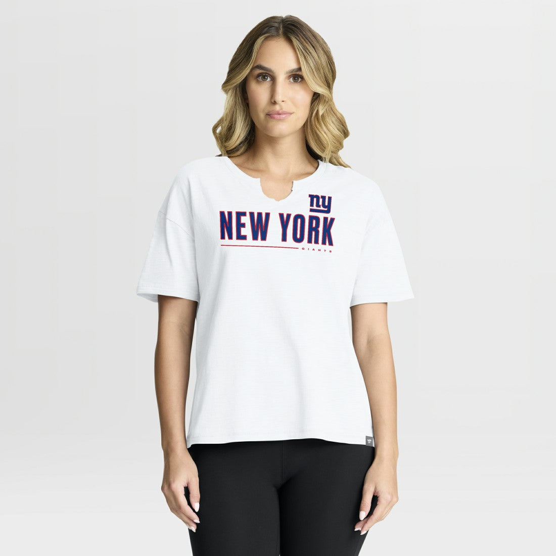 New York Giants Women's Redzone Slub Boxy T-Shirt White | Fanatics