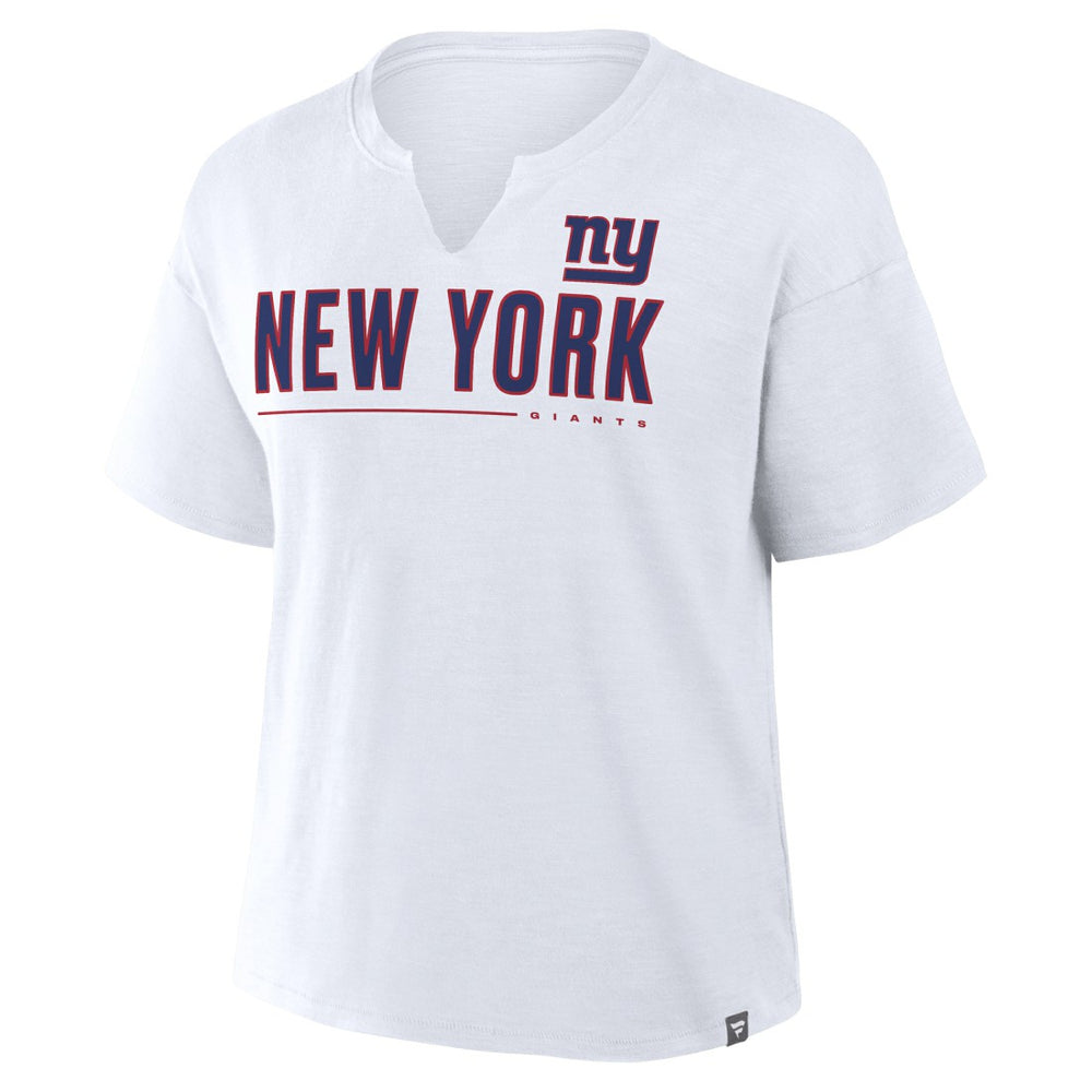New York Giants Women's Redzone Slub Boxy T-Shirt White | Fanatics