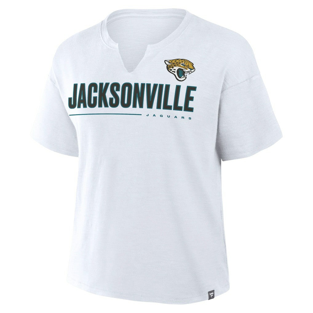Jacksonville Jaguars Women's Redzone Slub Boxy T-Shirt White | Fanatics